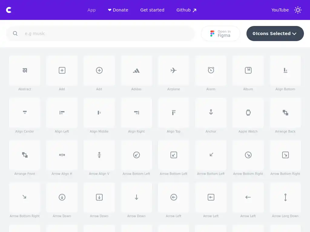 Iconos Open-source CSS, SVG and Figma UI